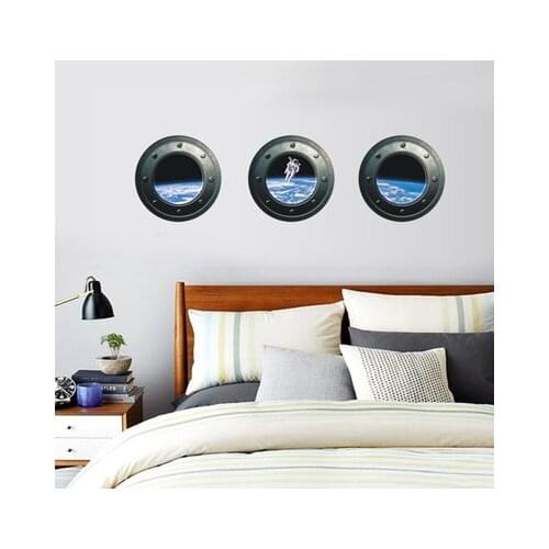 3D PVC Galaxy Wall Sticker Space Astronaut Wall Pictures For Living Room Sofa Background Wallpaper Modern Home Decor 3 Posters