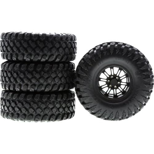 4PCS 2.2 Inch Beadlock Wheel Tires for 1/10 RC Rock Crawler Axial Traxxas TRX4 SCX10 RR10 AX10 Wraith 90048 90018 KM2