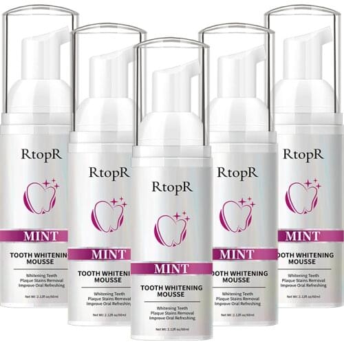 5PCS RtopR Teeth Whitening Mousse Stains Removes Whitening Oral Hygiene Teeth Mousse Toothpaste Cleansing Staining Whitening