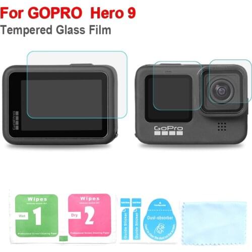 6pcs Tempered Glass Film Combo for Gopro Hero 9 Black Sport Camera Lens Screen Potector Action Camera Accessories