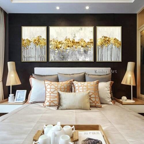 Aritist Hand painted Landscape painting Golden painting Creative Canvas Painting Wall Pictures For Living Room bedroom artwork