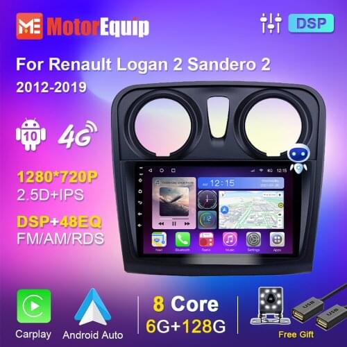 Android 10 Car Radio Multimedia Video Player For Renault Logan 2 Sandero 2012 2013 2014 2015-2019 Navigation GPS Audio Carplay