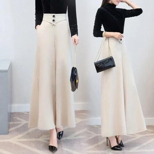 Plus Size Wide Leg Pants Female Spring Drape High Waist Pant Elastic Waist Korean Straight Leg Pants Were Thin Trousers Women