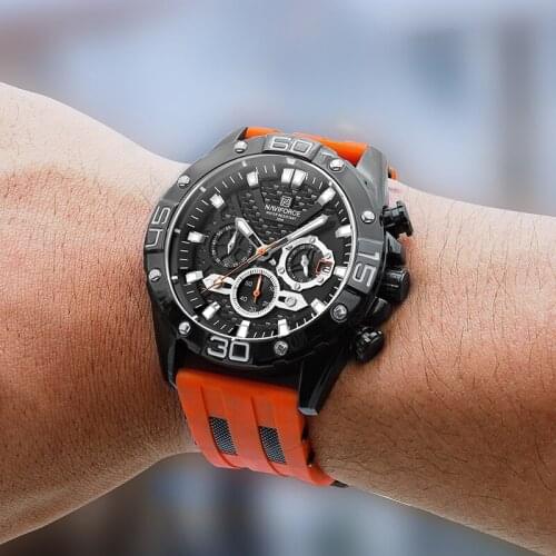 2021NAVIFORCE Men Luxury Brand Watch Waterproof Digital Military Quartz Wrist Watch Chronograph Silicone Strap Watches for Men