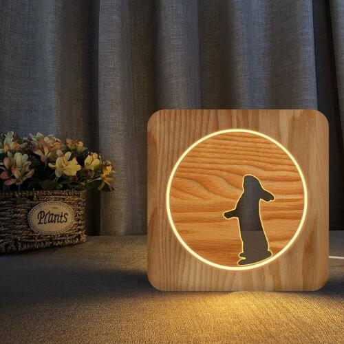 Moon Rabbit Wooden LED Lamp Electronic Products Gift Creative Decorative Table Lamp