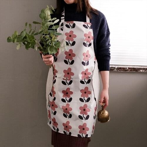 Korean Style Hand Wipe Apron Fashion Household Kitchen Floral Apron Outdoor Picnic Florist Waiter Overalls