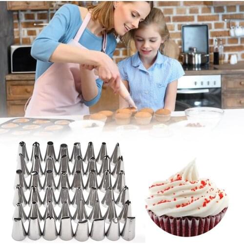 Cake Decorating 48Pcs/set Good Quality Stainless steel Icing Piping Nozzles Pastry Tips Set Cake Baking Accessories Tools