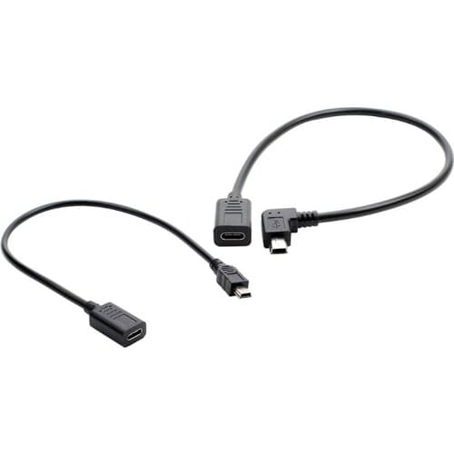 Type C Female to Mini USB Male Adapter Cable Support Charge & Data Sync Mobile Phone Tablet Camera Charging Conversion