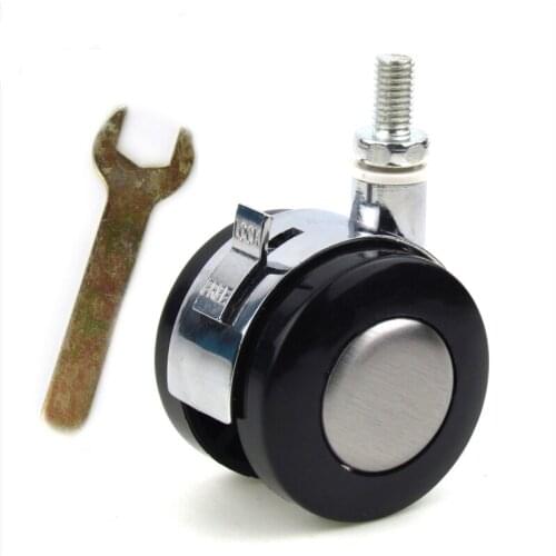 4Pcs 2inch Furniture Swivel Plate Caster With Brake For Hardwood Floors Office Chair PU Swivel Caster Wheel Metal Bearing Wheel