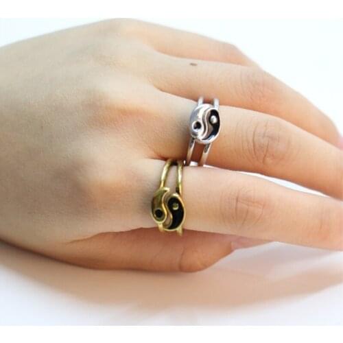 Fashion China tai chi kung fu ring Lovers set of ring Cathode and anode ring