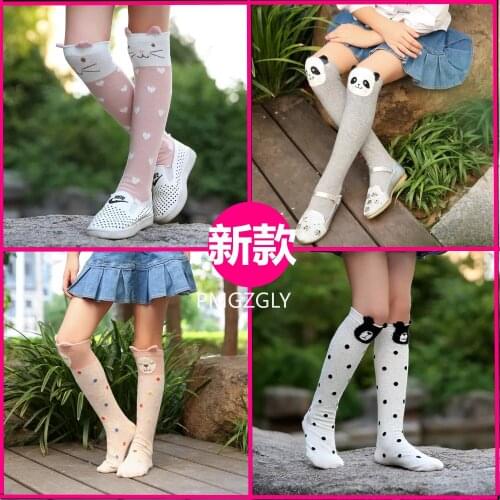 Cartoon Kids Socks Girls long Socks Cotton Knee High Leg Warmers Socks Long Tube Princess Childrens Knee Socks Kid Dance Sock