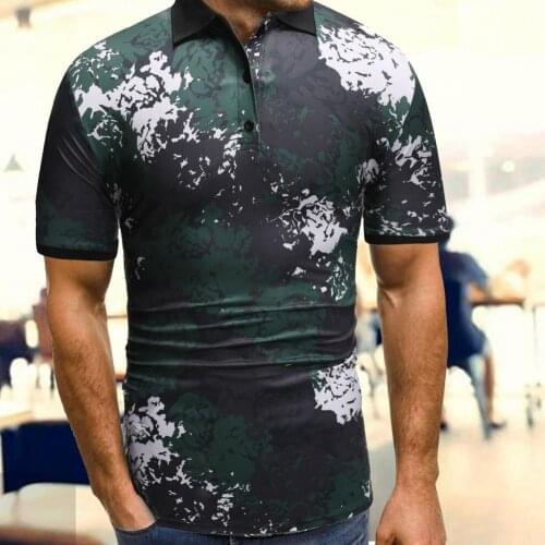 Mens shirt summer new style 2021 breathable soft shirt 3D printing slim polyester mens camouflage lapel office shopping shirt