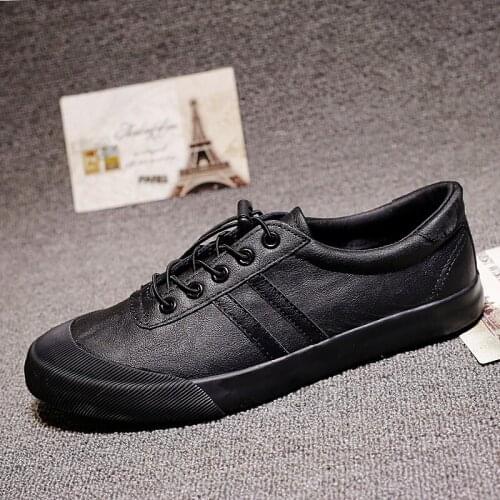 Male Sneakers New Hot Fashion Men Lace-up Leather Casual Shoes Trend Shoe Cool Loafers Flats Designer Shoes Men High Quality