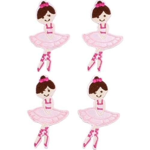 10pcs Embroidered Iron On Pink Girl Patches Cartoon Stickers For Jeans Bags Pants Bags Coats Dress T Shirts Hats Badge Appliques