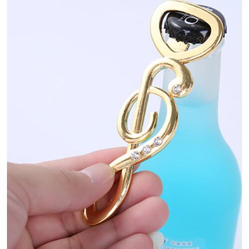 Beer Bottle Opener Wedding Gifts for Guests Promotional Gifts Personalized Musical Notes with Diamond Zinc Alloy Can Opener