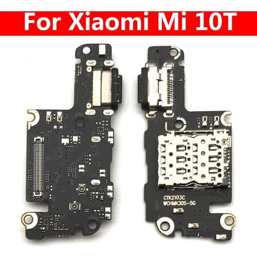 10PCS USB Charging Port Connector Board Flex Cable For Xiaomi Mi 10T With Mic Microphone Replacement Parts