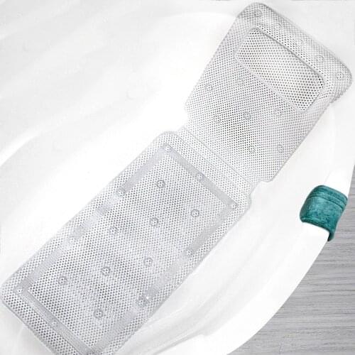 Full Body Pillow Soft Spa Bath Pillow Non-Slip Bathtub Mat Luxury Cushion Supports Head Neck Bathtub Mat Bathroom Accessories