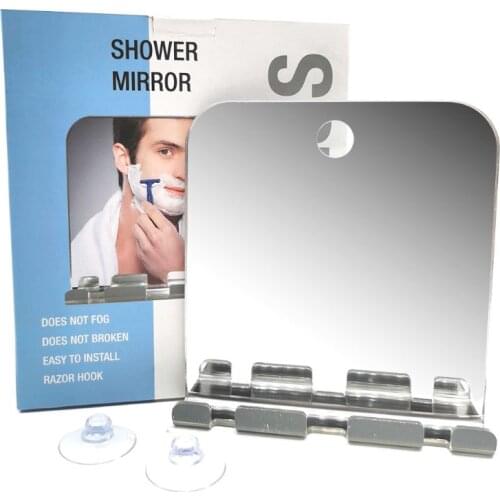 Portable Bathroom Shower Fog Free Travel Mirror Washroom Shaving Suction Cup