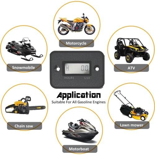 Protable Motorcycle Digital Meter Jet Ski Timer Accumulator Motorcycle Computer Hour Meter With battery Timer With Inductive
