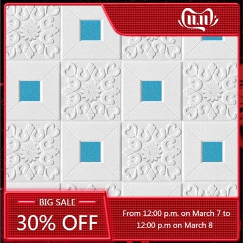 77x70cm 3D Brick Wall Stickers Self-Adhesive Wallpaper Panels Living Room Bedroom Decor Home Waterproof Covering TV Background