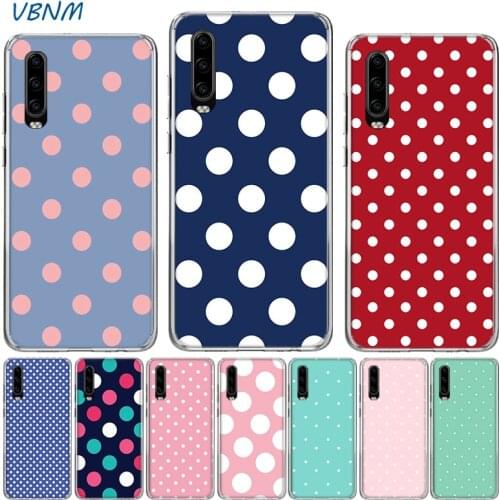 Polka Dots Pattern Silicone Shell Case For Huawei P40 P30 P20 Mate 30 20 10 P10 Pro+ lite P Smart Z Plus + 2019 2018 Cover