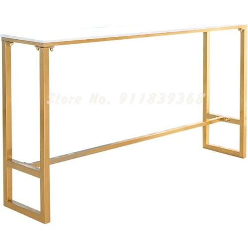 Nordic Light Luxury Marble Bar Table And Chair Simple Household Wall Window High Foot Table Milk Tea Shop Bar Long Narrow Table
