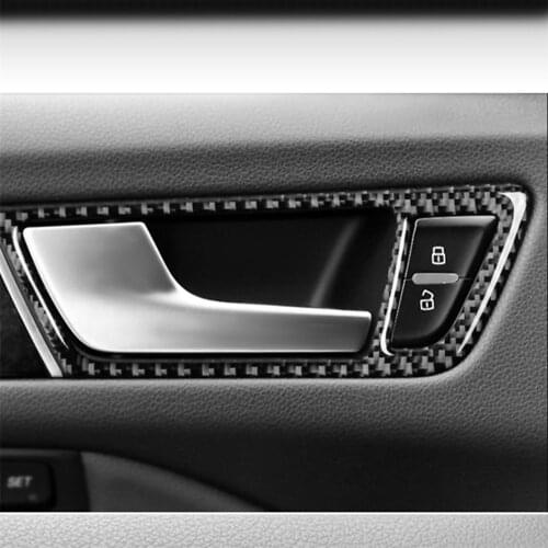Carbon Fiber Stylish Interior Decoration Decal Inner Door Handle Frame Cover Trim For Audi Q5 SQ5 8R 2010-2018 Car Stickers