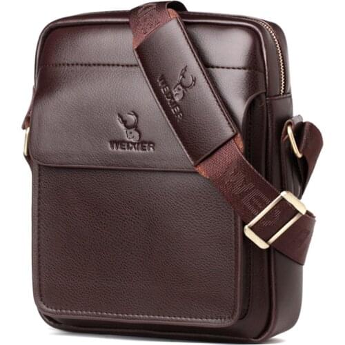 WEIXIER Men Tote Bags PU Leather Handbags Fashion Casual Messenger Bag Large Capacity Male Cross Body Shoulder Business Bags Men