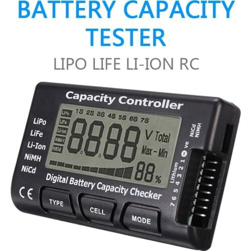 For LiPo LiFe Li-ion NiMH Nicd RC Model Battery Voltage Tester Checking Capacity Meter Mini Battery Capacity Digital Checker