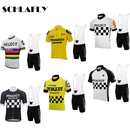 Peugeot cycling sets men jersey retro summer short sleeve bike wear beer kit jersey road jersey cycling clothing schlafly