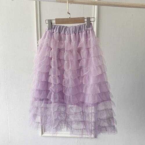 2019 Spring Summer Baby Skirts Toddler Girls Tutu Cake Skirt Kids Gradient Ball Gown purple Long Skirt Girl Princess Skirts 1-8Y