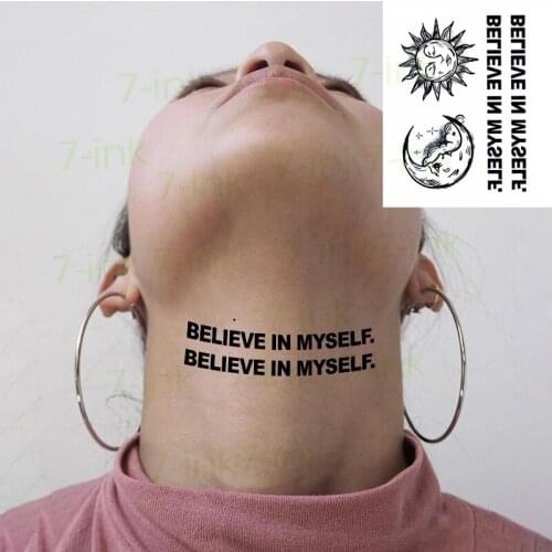 Waterproof Temporary Tattoo StickerEnglish letter sun moon Cat On the back of hand flash tatoo fake tattoos for men women