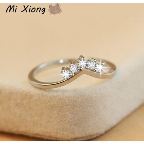 Mi Xiong 925 Sterling Silver Rings for Women Wedding Engagement Original Crystal Crown Diamond Luxury Fairy Gift Brand Jewelry