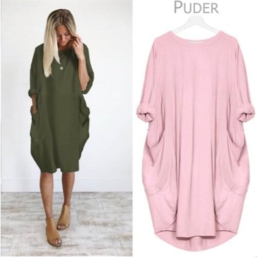 Long Sleeve Maxi Summer Dress 2021 Woman Oversized T-shirt Dresses Women Casual Loose Plus Size Tunic Robe Vestidos with Pockets