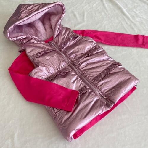 Girls Children Warm Polyfill Hooded Vest 2020 Autumn Baby Waistcoat Kids Outerwear Vest Children Girls Vest