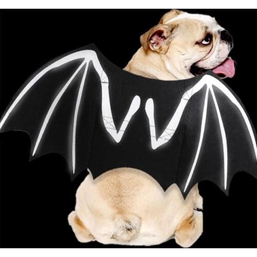 Dog Cat Vest Halloween Costume S/M/L Luminous Halloween Dress Up Pet Halloween Costumes Felt Bat Wings Transfiguration Soft