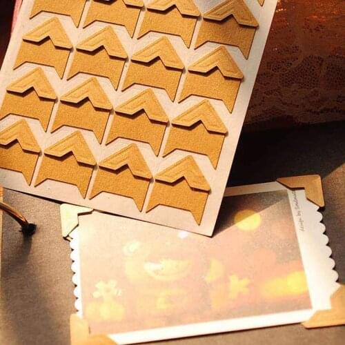 120 pcs/lot (5 sheets) DIY Vintage Corner kraft Paper Stickers for Photo Albums Frame Decoration Scrapbooking
