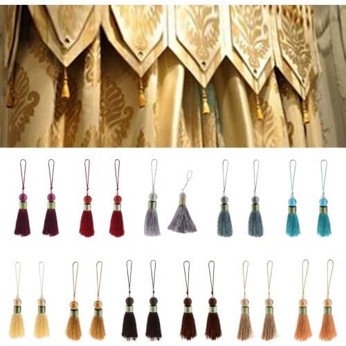 2Pcs Variety Colors Polyester Thread Tassel Charm Pendant Bag Chain Key Decoration Curtain Drapery Tassels Decor