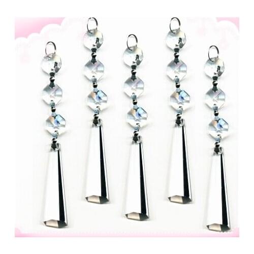 50pcs 63mm Crystal Drop Pendant + 14mm Octagon Bead Fashion Crystal Pendant Crystal Chandelier DIY Lighting Parts