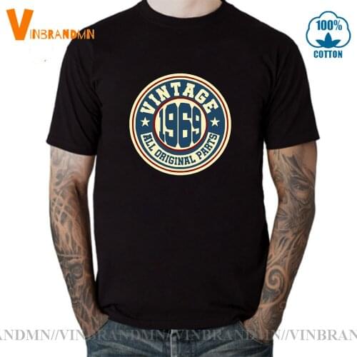 60s Clothing Vintage 1969 All Original Parts T Shirt men Retro Tops Born In 1969 Classic T-Shirt 1969 Birth Year tshirt