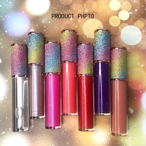 10 Pieces Rainbow Diamond Lip Glaze Glitter Lip Gloss Wholesale Pigment Makeup Cosmetics Glossy Pearl Lipgloss Private Label