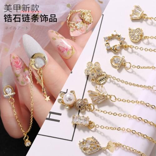1 pcs New zircon chain luxury flash drill Pendant star-moon chain decoration
