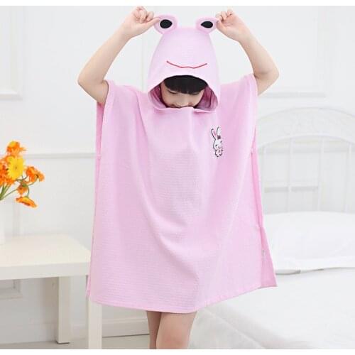 Childrens Bathrobes Kids Hooded cotton Robe Baby Beach Bath Robe Kids Sleepwear Boy Girls Cartoon Bathrobe Teenager summer