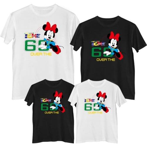 Disney Minnie Mouse T shirt Summer Comfortable 100% cotton Fashion Woman T-shirts Clothes girl mom and daughter matching clothes