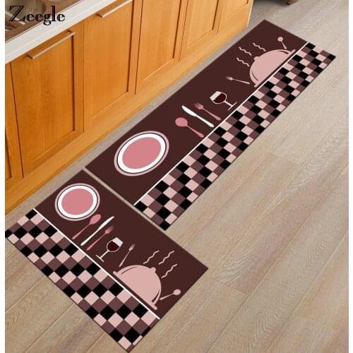 Zeegle Flannel Entrance Doormats Bathroom Mats Anti-slip Carpets For Living Room Bedroom Bedside Mats Absorbent Kitchen Rugs