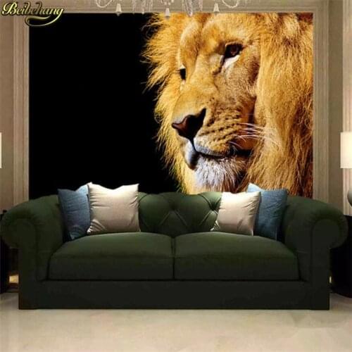 Beibehang Custom Photo Wallpaper Mural Wall paper Sticker Lion Lion King Background Wall Fresco 3D papel de parede 3D painting