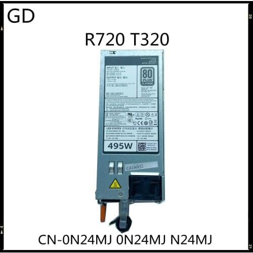GD Original For Dell R720 T320 Server 495W Power Supply N24MJ 0N24MJ CN-0N24MJ D495E-S0 DPS-495AB A Full Tested Fast Shipping