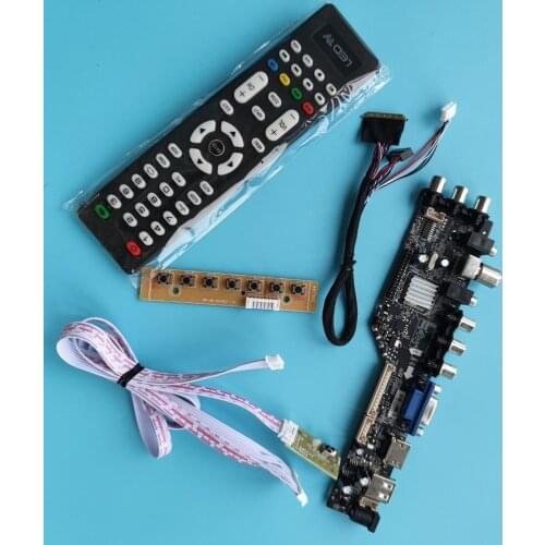 Kit For B133XW01 1366x768 HDMI-compatible panel monitor digital DVB-T DVB-T2 controller board driver LED USB VGA AV TV remote