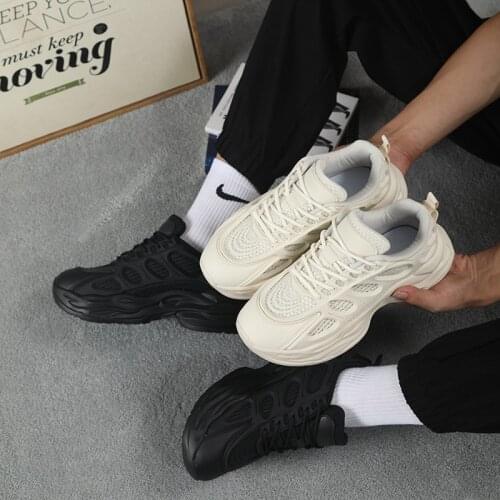 Dad Shoes for Men and Women New Breathable Light Web Celebrity Mens Black Concave and Convex Stereoscopic Slim Sports Shoes