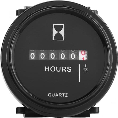Temporizador DC 6-80V Round Mechanical Hour Meter Gauge Timer Hourmeter for Car Truck Boat Engine Timer Digital